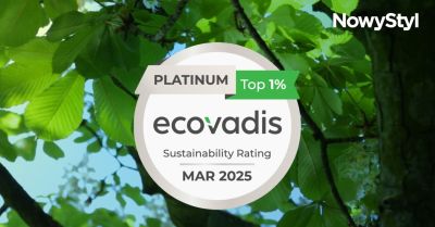 Nowy Styl po raz czwarty zdobył Platynowy Medal EcoVadis. Firma otrzymała także tytuł Etyczna Firma 2024 i wyróżnienie dla wschodzącej gwiazdy ESG